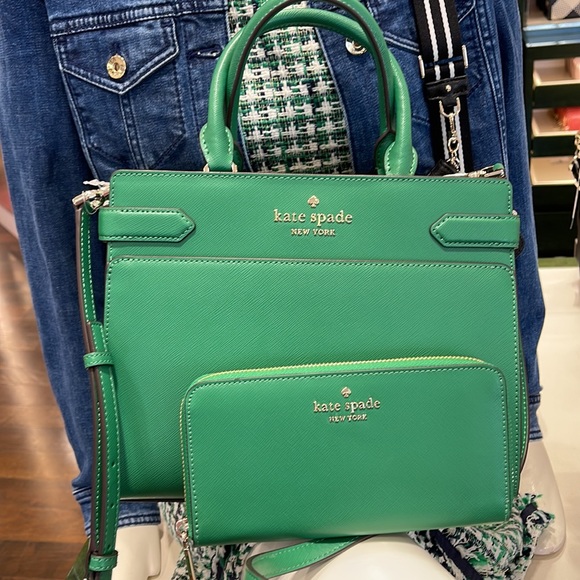 Kate Spade staci medium satchel
&
KSNY Staci Large Continental Wallet
Green Bean - Picture 12 of 16